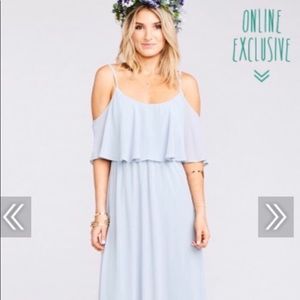 Show me your mumu-Caitlin Ruffle dress steel blue